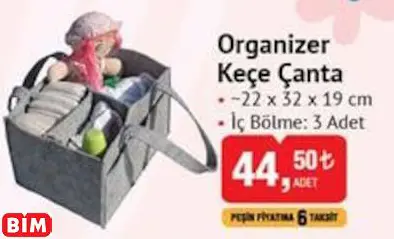 ORGANİZER KEÇE ÇANTA